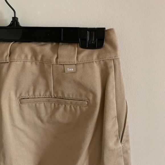 Aritzia TNA The Skater Pant Tan Wide Leg Raw Hem Pant Size 4 - Picture 10 of 11